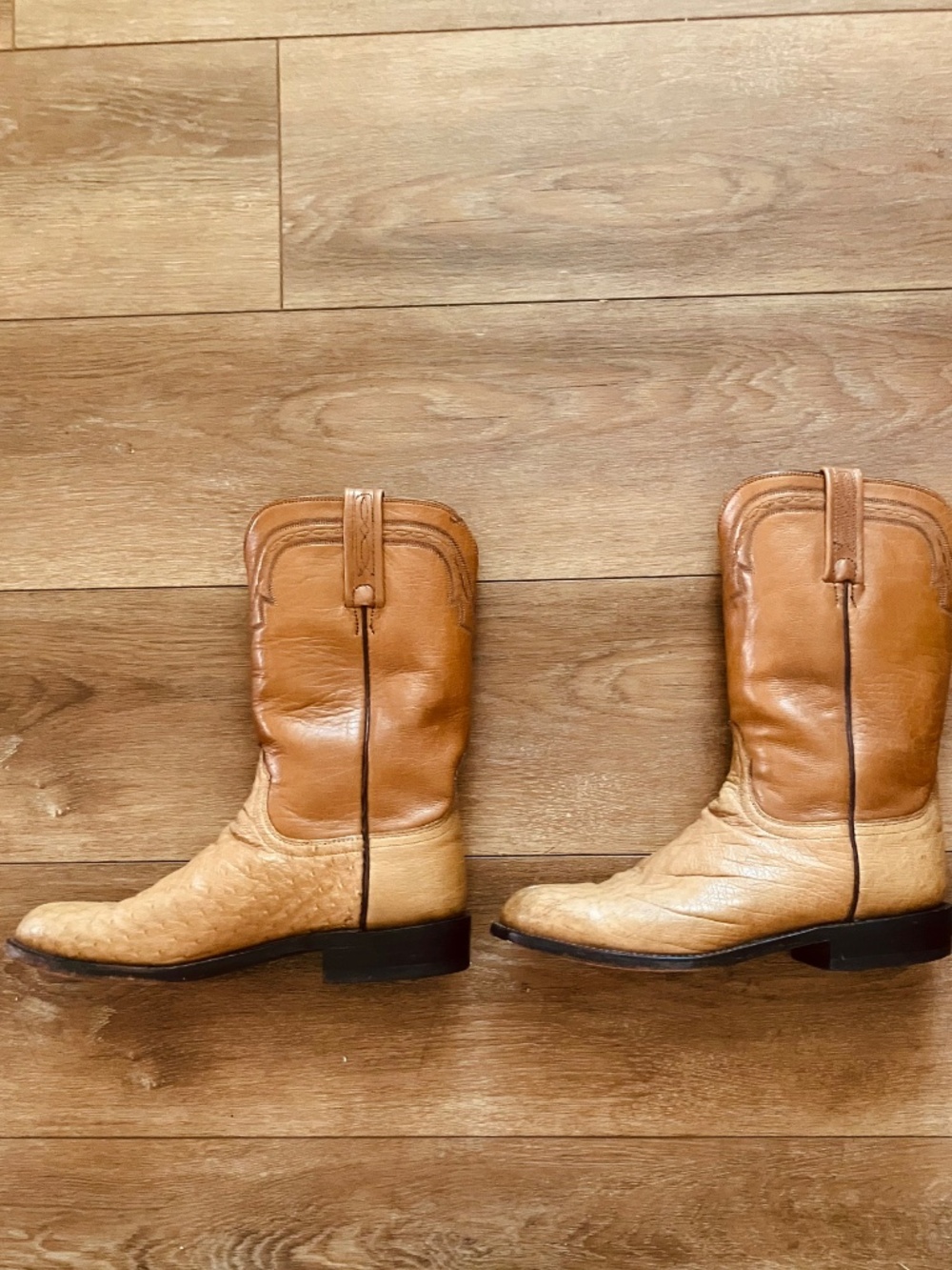 Lucchese Cowgirl Boots Western Cowboy Ostrich Vintage - Picture 2 of 8
